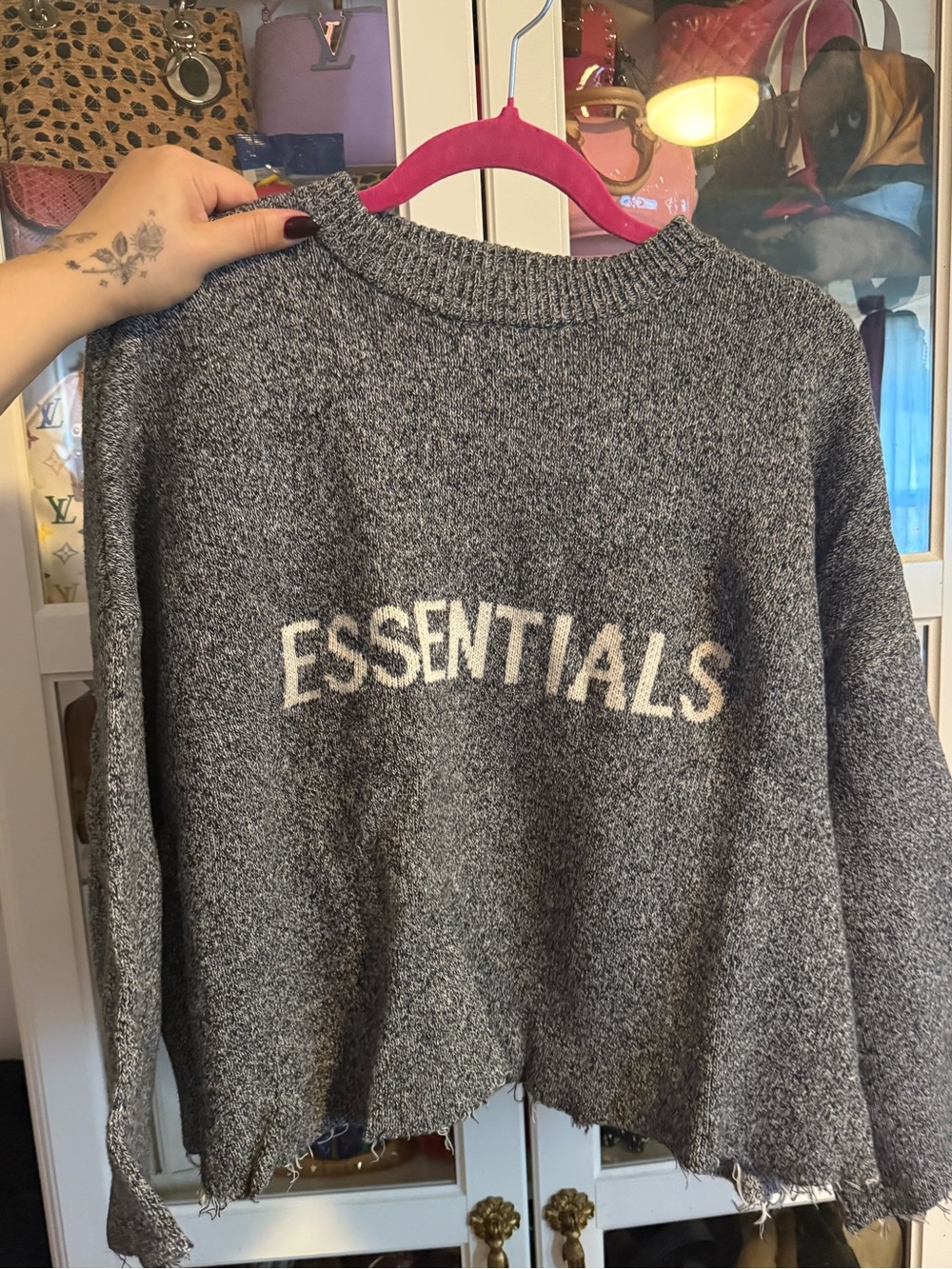 Fear of god essentials, cropped knitted sweater